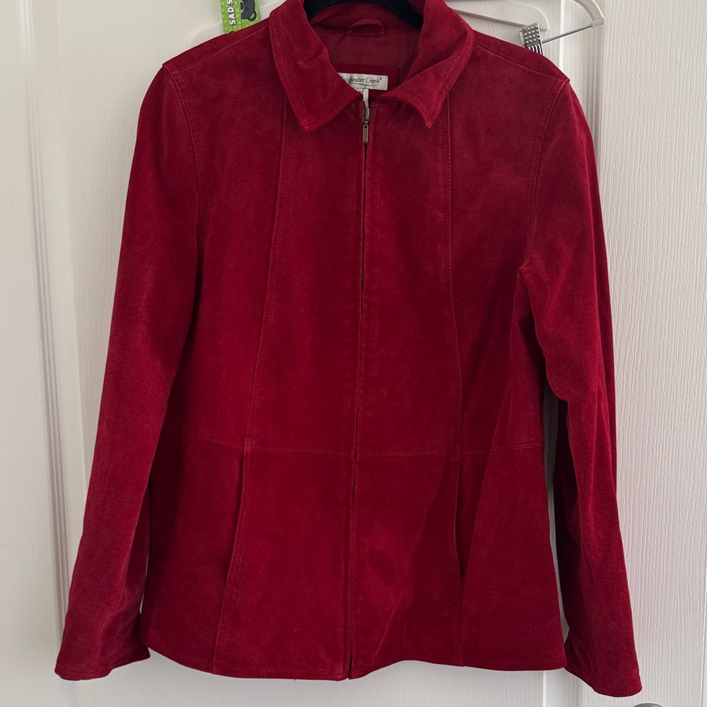 Coldwater Creek Red Suede Leather Jacket